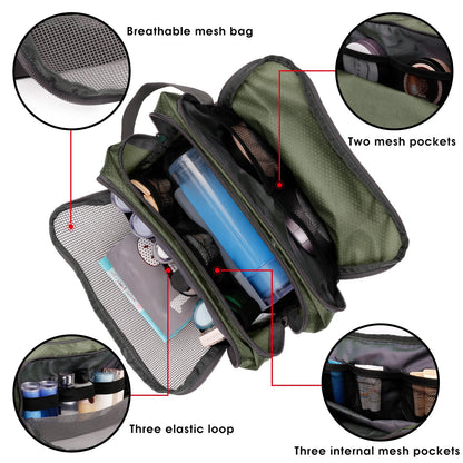 Travel Toiletry Bag for Men, Small Dopp Kit for Toiletries | Water-Resistant Fabric, Travel Bag for Toiletries, Compact Storage, Shaving Accessories, Weekend Trips