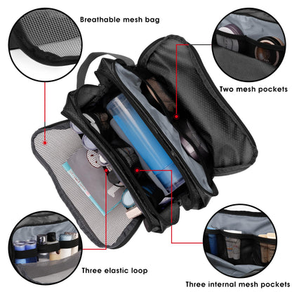 Travel Toiletry Bag for Men, Small Dopp Kit for Toiletries | Water-Resistant Fabric, Travel Bag for Toiletries, Compact Storage, Shaving Accessories, Weekend Trips