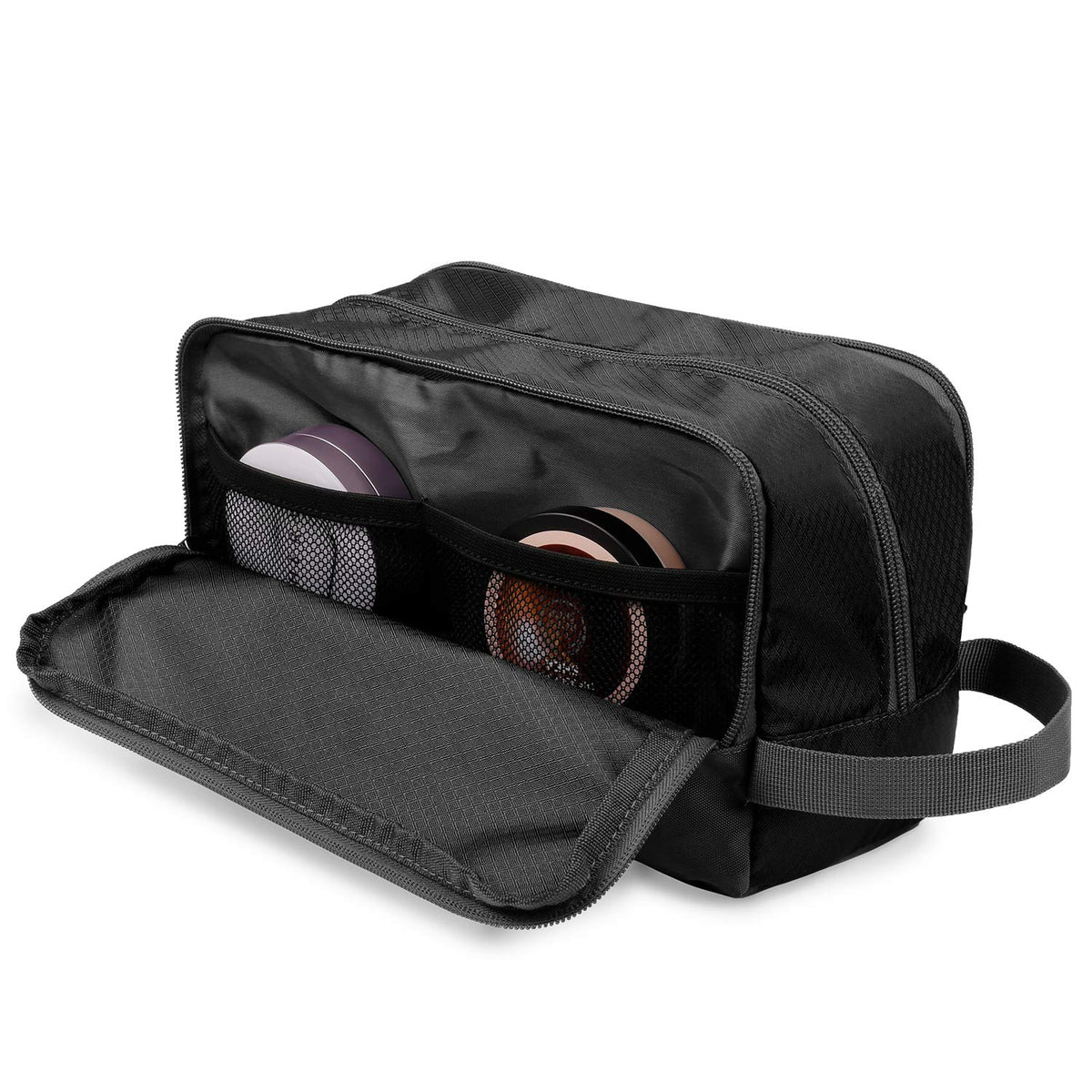 Travel Toiletry Bag for Men, Small Dopp Kit for Toiletries | Water-Resistant Fabric, Travel Bag for Toiletries, Compact Storage, Shaving Accessories, Weekend Trips