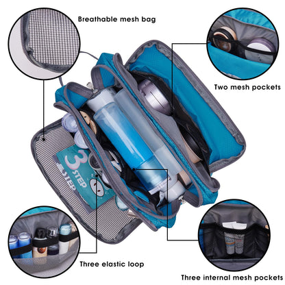 Travel Toiletry Bag for Men, Small Dopp Kit for Toiletries | Water-Resistant Fabric, Travel Bag for Toiletries, Compact Storage, Shaving Accessories, Weekend Trips