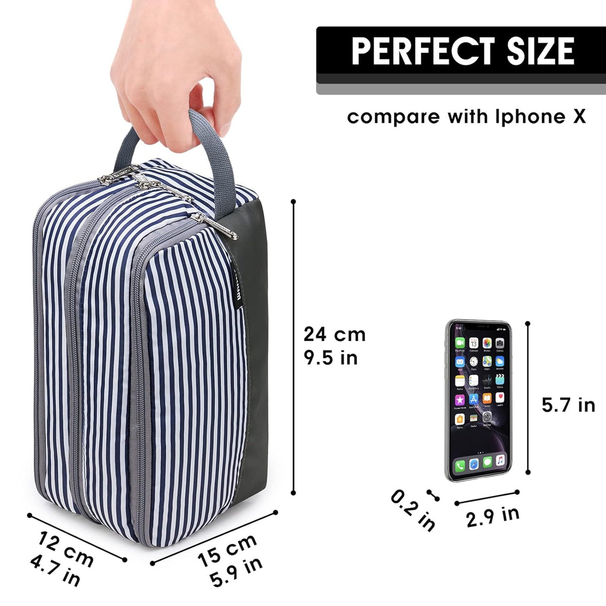 Travel Toiletry Bag for Men, Small Dopp Kit for Toiletries | Water-Resistant Fabric, Travel Bag for Toiletries, Compact Storage, Shaving Accessories, Weekend Trips