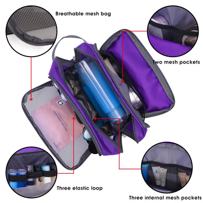 Travel Toiletry Bag for Men, Small Dopp Kit for Toiletries | Water-Resistant Fabric, Travel Bag for Toiletries, Compact Storage, Shaving Accessories, Weekend Trips