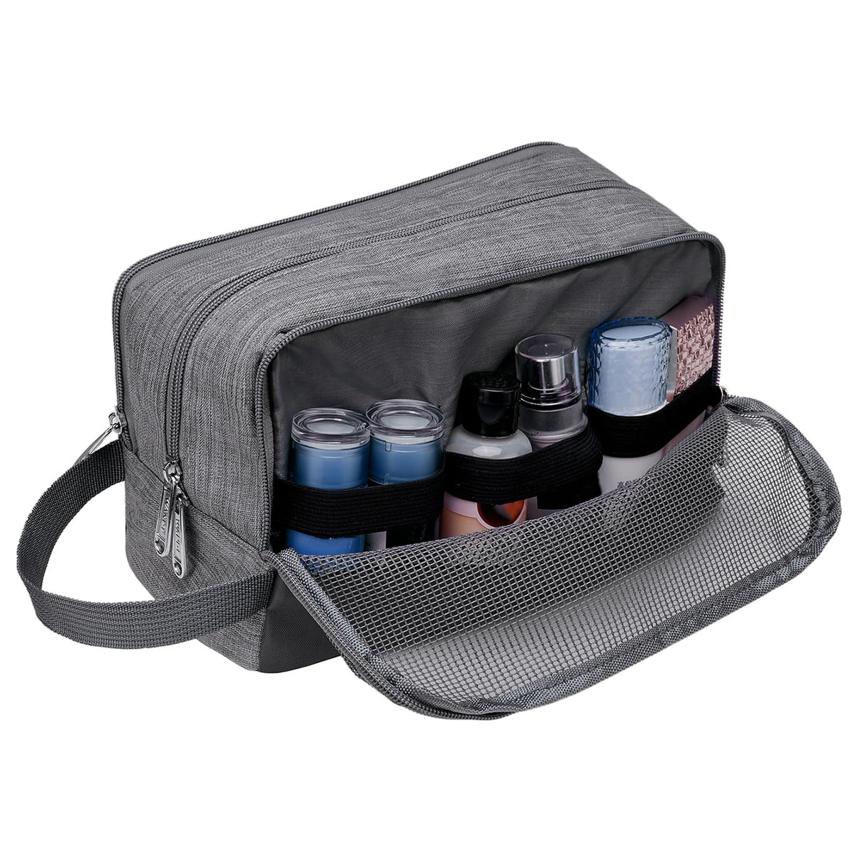 Travel Toiletry Bag for Men, Small Dopp Kit for Toiletries | Water-Resistant Fabric, Travel Bag for Toiletries, Compact Storage, Shaving Accessories, Weekend Trips