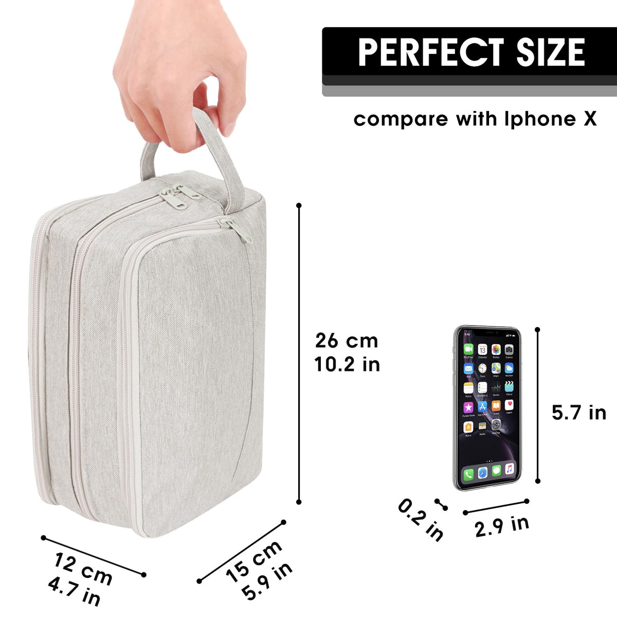 Travel Toiletry Bag for Men, Small Dopp Kit for Toiletries | Water-Resistant Fabric, Travel Bag for Toiletries, Compact Storage, Shaving Accessories, Weekend Trips