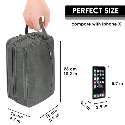 Travel Toiletry Bag for Men, Small Dopp Kit for Toiletries | Water-Resistant Fabric, Travel Bag for Toiletries, Compact Storage, Shaving Accessories, Weekend Trips