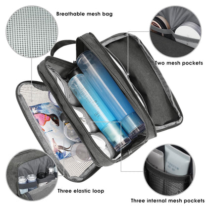 Travel Toiletry Bag for Men, Small Dopp Kit for Toiletries | Water-Resistant Fabric, Travel Bag for Toiletries, Compact Storage, Shaving Accessories, Weekend Trips