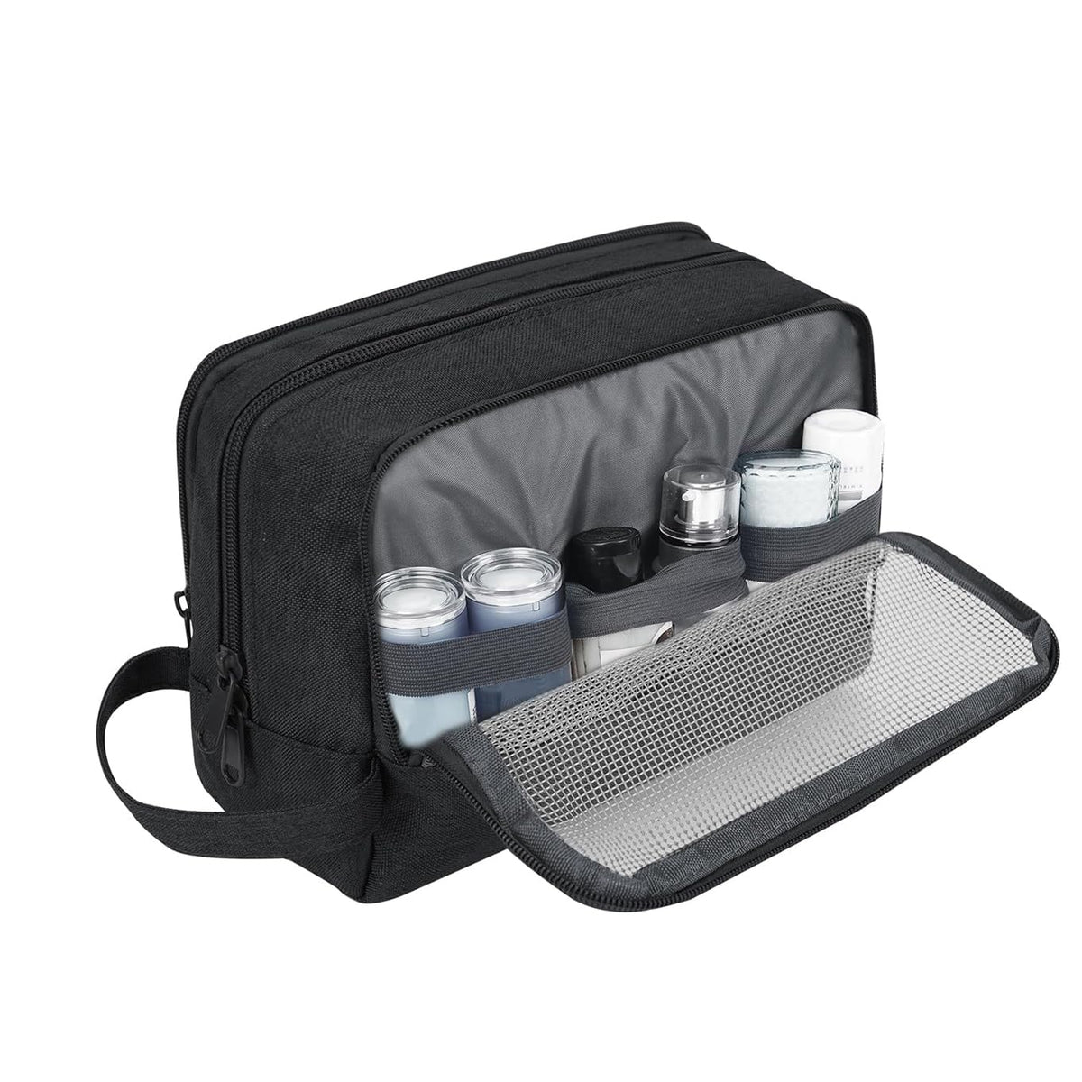 Travel Toiletry Bag for Men, Small Dopp Kit for Toiletries | Water-Resistant Fabric, Travel Bag for Toiletries, Compact Storage, Shaving Accessories, Weekend Trips