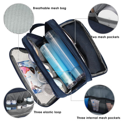 Travel Toiletry Bag for Men, Small Dopp Kit for Toiletries | Water-Resistant Fabric, Travel Bag for Toiletries, Compact Storage, Shaving Accessories, Weekend Trips
