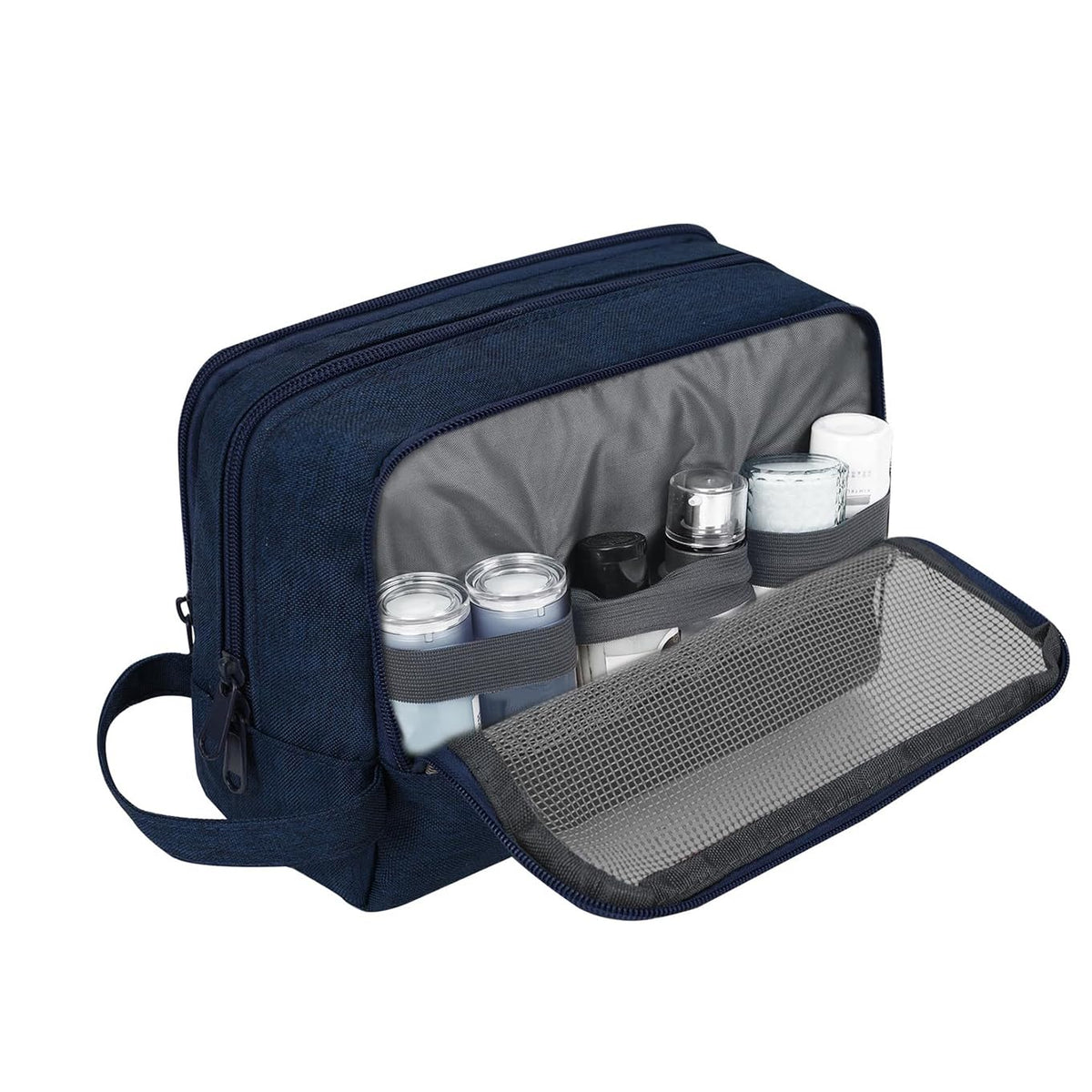 Travel Toiletry Bag for Men, Small Dopp Kit for Toiletries | Water-Resistant Fabric, Travel Bag for Toiletries, Compact Storage, Shaving Accessories, Weekend Trips