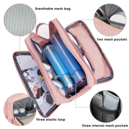 Travel Toiletry Bag for Men, Small Dopp Kit for Toiletries | Water-Resistant Fabric, Travel Bag for Toiletries, Compact Storage, Shaving Accessories, Weekend Trips