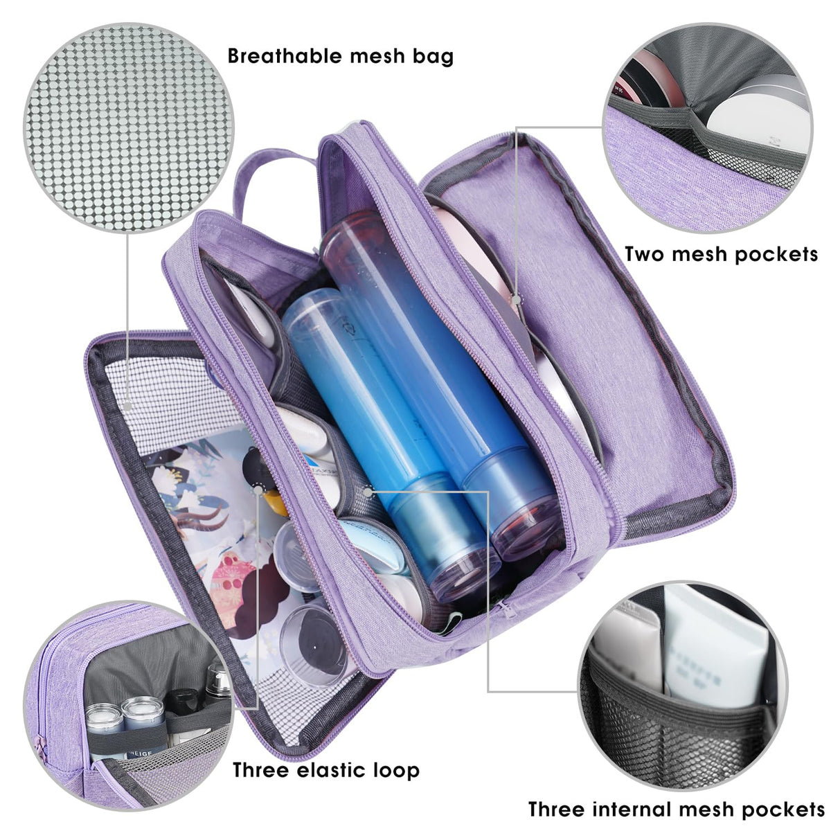 Travel Toiletry Bag for Men, Small Dopp Kit for Toiletries | Water-Resistant Fabric, Travel Bag for Toiletries, Compact Storage, Shaving Accessories, Weekend Trips
