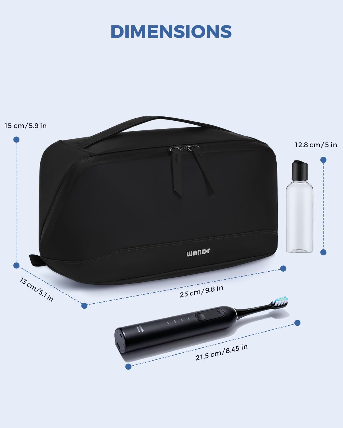 Travel Toiletry Bag for Men, Small Dopp Kit for Toiletries | Water-Resistant Fabric, Travel Bag for Toiletries, Compact Storage, Shaving Accessories, Weekend Trips