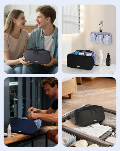 Travel Toiletry Bag for Men, Small Dopp Kit for Toiletries | Water-Resistant Fabric, Travel Bag for Toiletries, Compact Storage, Shaving Accessories, Weekend Trips