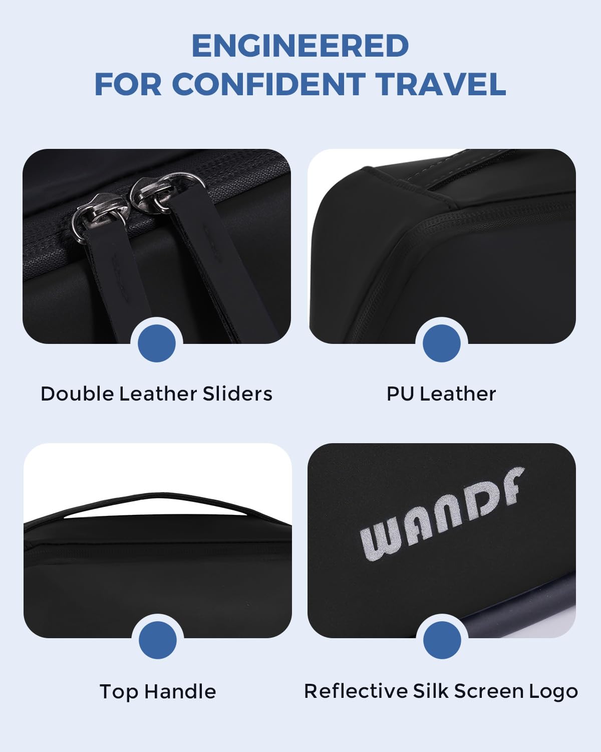 Travel Toiletry Bag for Men, Small Dopp Kit for Toiletries | Water-Resistant Fabric, Travel Bag for Toiletries, Compact Storage, Shaving Accessories, Weekend Trips