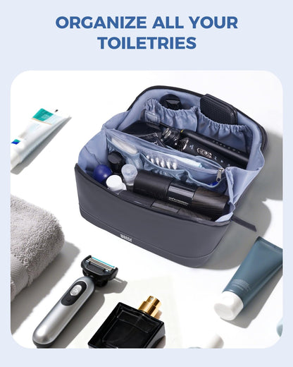 Travel Toiletry Bag for Men, Small Dopp Kit for Toiletries | Water-Resistant Fabric, Travel Bag for Toiletries, Compact Storage, Shaving Accessories, Weekend Trips