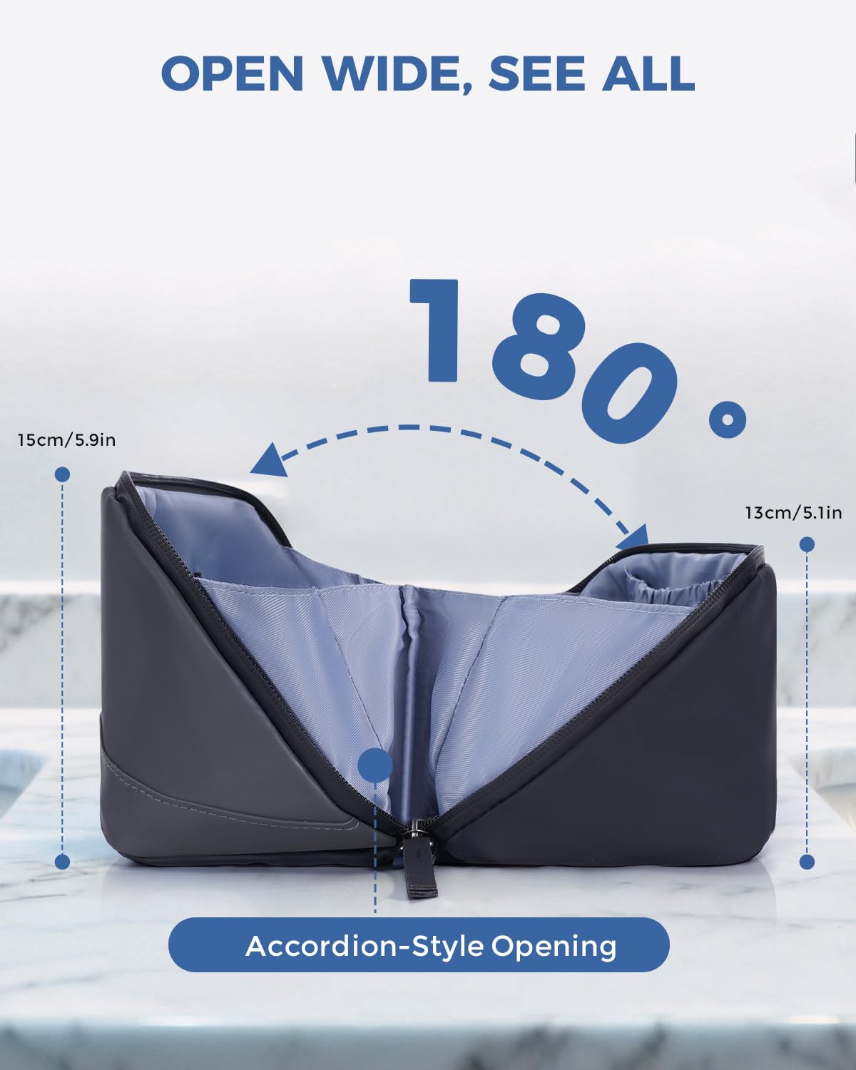 Travel Toiletry Bag for Men, Small Dopp Kit for Toiletries | Water-Resistant Fabric, Travel Bag for Toiletries, Compact Storage, Shaving Accessories, Weekend Trips