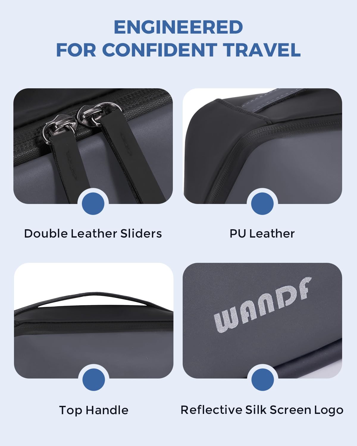 Travel Toiletry Bag for Men, Small Dopp Kit for Toiletries | Water-Resistant Fabric, Travel Bag for Toiletries, Compact Storage, Shaving Accessories, Weekend Trips