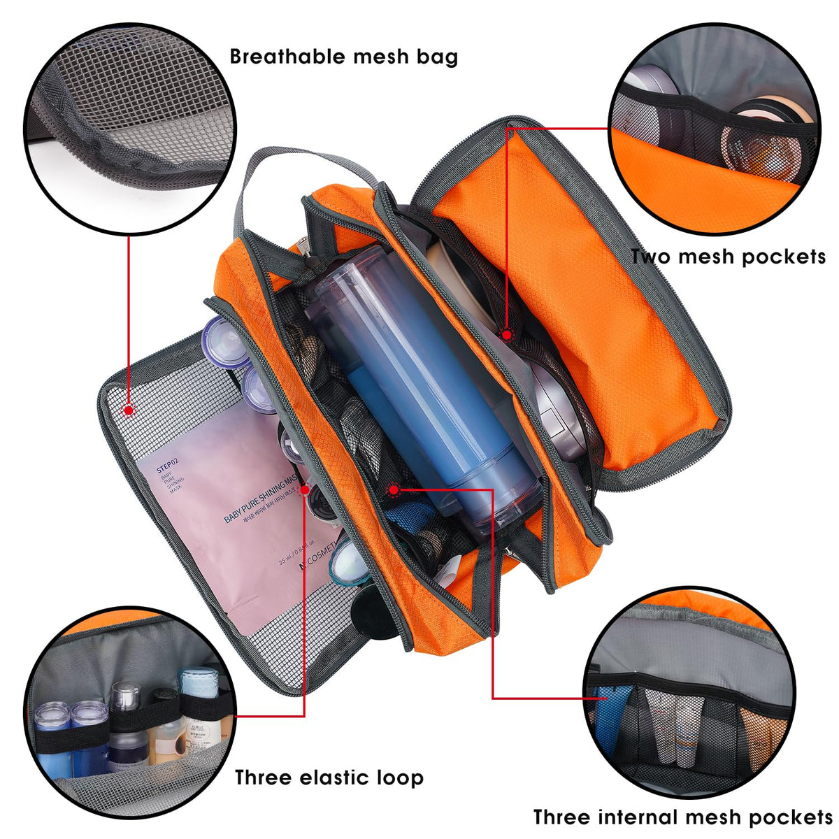 Travel Toiletry Bag for Men, Small Dopp Kit for Toiletries | Water-Resistant Fabric, Travel Bag for Toiletries, Compact Storage, Shaving Accessories, Weekend Trips