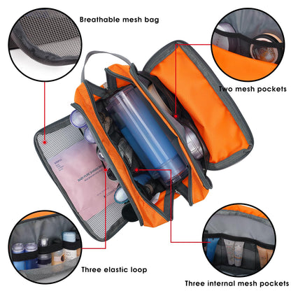Travel Toiletry Bag for Men, Small Dopp Kit for Toiletries | Water-Resistant Fabric, Travel Bag for Toiletries, Compact Storage, Shaving Accessories, Weekend Trips