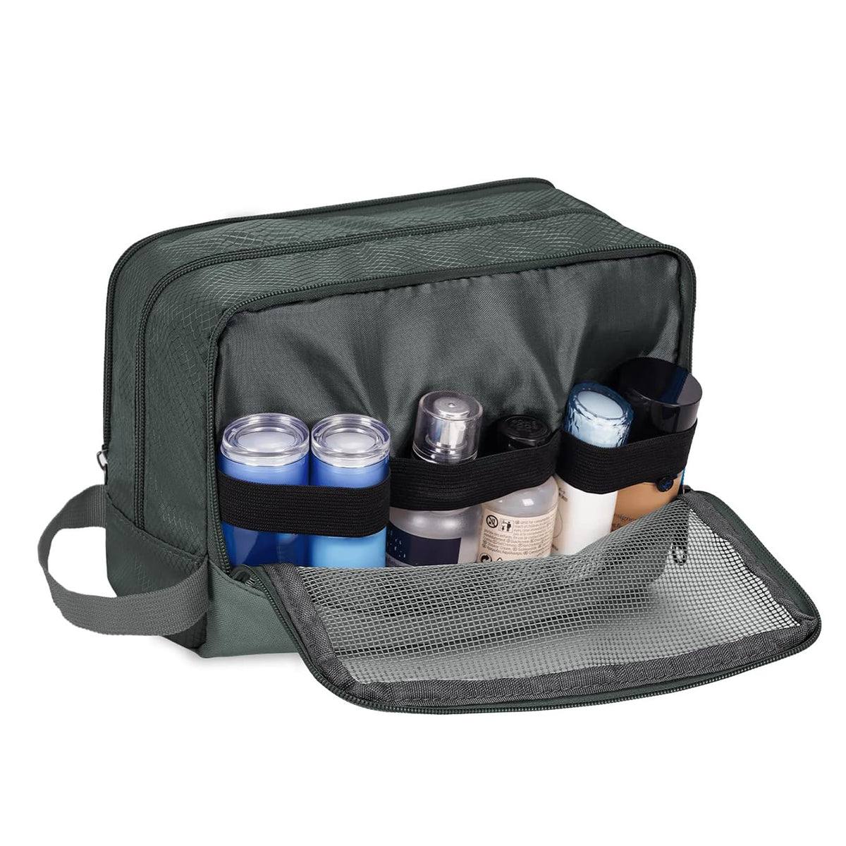 Travel Toiletry Bag for Men, Small Dopp Kit for Toiletries | Water-Resistant Fabric, Travel Bag for Toiletries, Compact Storage, Shaving Accessories, Weekend Trips