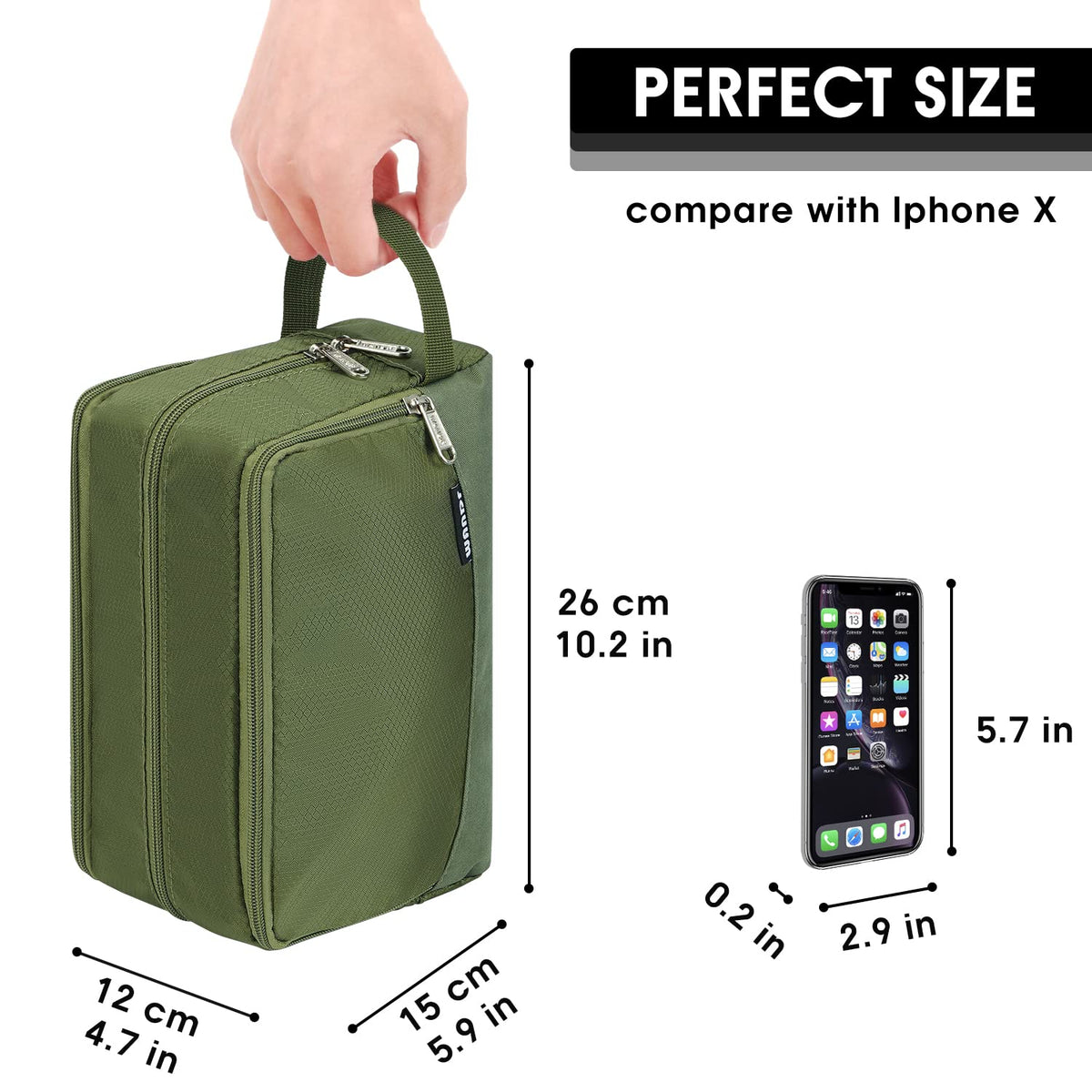 Travel Toiletry Bag for Men, Small Dopp Kit for Toiletries | Water-Resistant Fabric, Travel Bag for Toiletries, Compact Storage, Shaving Accessories, Weekend Trips