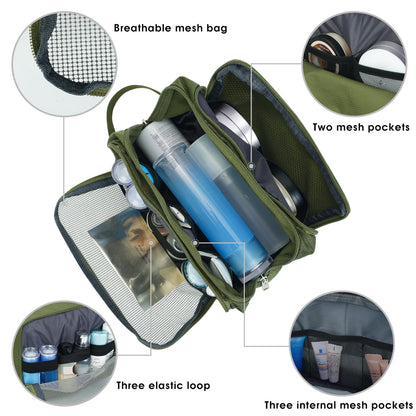 Travel Toiletry Bag for Men, Small Dopp Kit for Toiletries | Water-Resistant Fabric, Travel Bag for Toiletries, Compact Storage, Shaving Accessories, Weekend Trips