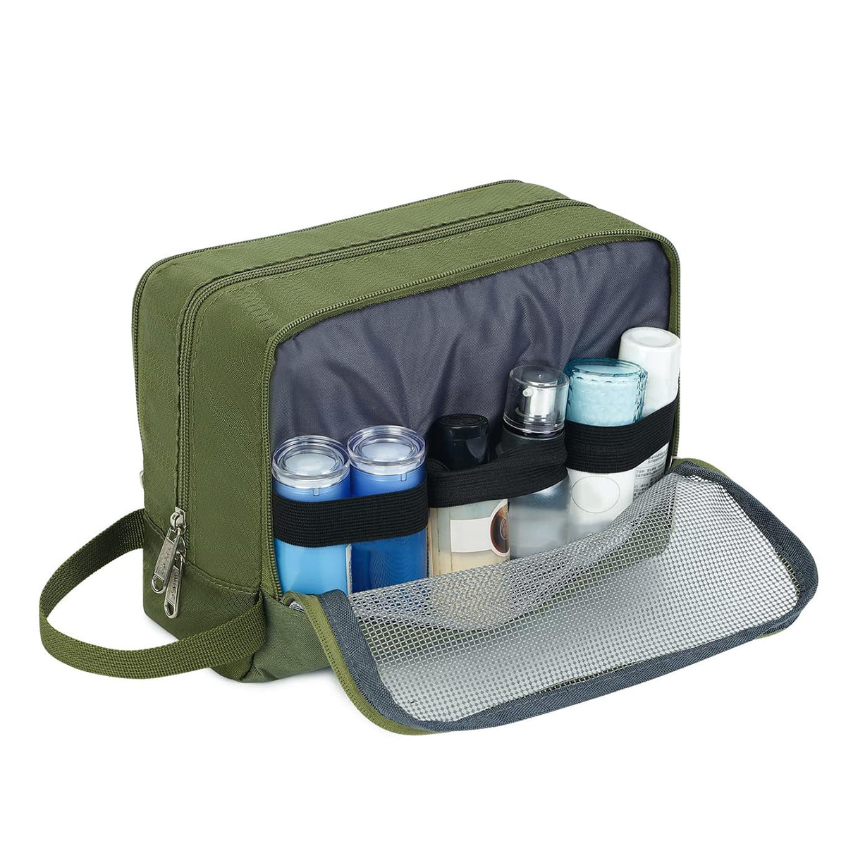 Travel Toiletry Bag for Men, Small Dopp Kit for Toiletries | Water-Resistant Fabric, Travel Bag for Toiletries, Compact Storage, Shaving Accessories, Weekend Trips