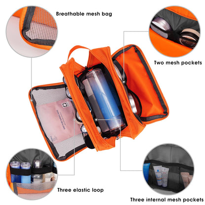 Travel Toiletry Bag for Men, Small Dopp Kit for Toiletries | Water-Resistant Fabric, Travel Bag for Toiletries, Compact Storage, Shaving Accessories, Weekend Trips