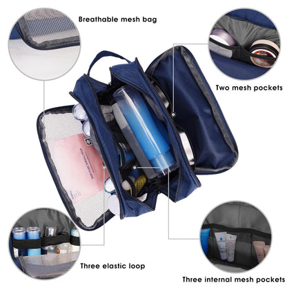 Travel Toiletry Bag for Men, Small Dopp Kit for Toiletries | Water-Resistant Fabric, Travel Bag for Toiletries, Compact Storage, Shaving Accessories, Weekend Trips