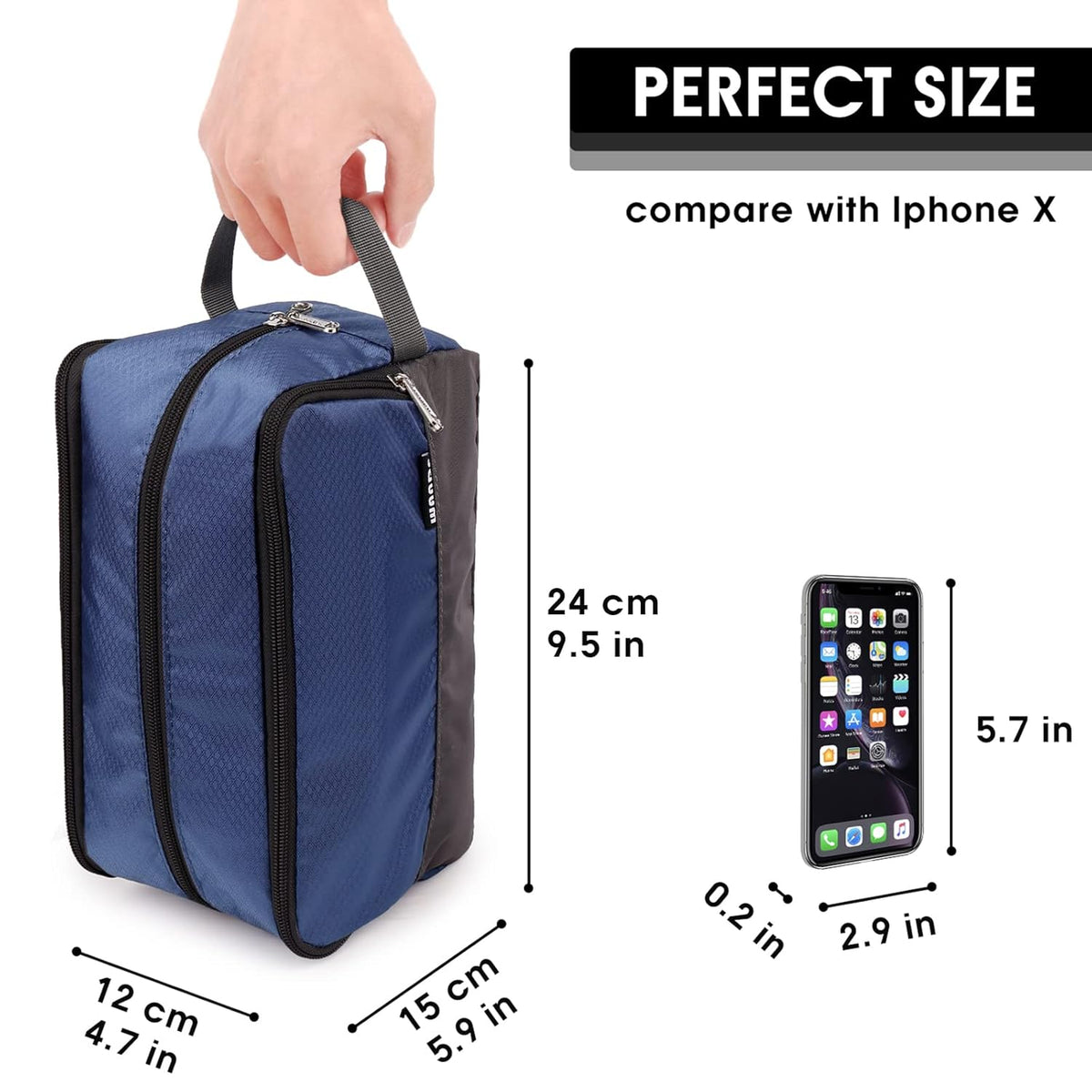 Travel Toiletry Bag for Men, Small Dopp Kit for Toiletries | Water-Resistant Fabric, Travel Bag for Toiletries, Compact Storage, Shaving Accessories, Weekend Trips