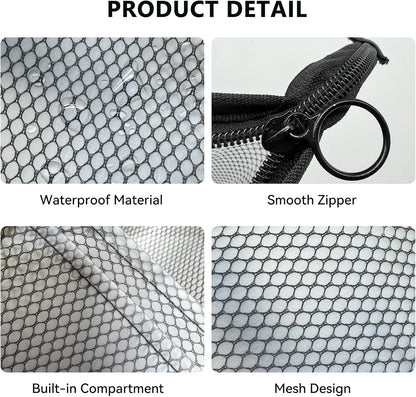 Standing Toiletry Bag, Portable Lightweight Travel Toiletry Bag, Waterproof EVA Mesh Travel Makeup Bag, Hanging Cosmetic Organizer for Bathroom, Travel (Grey)