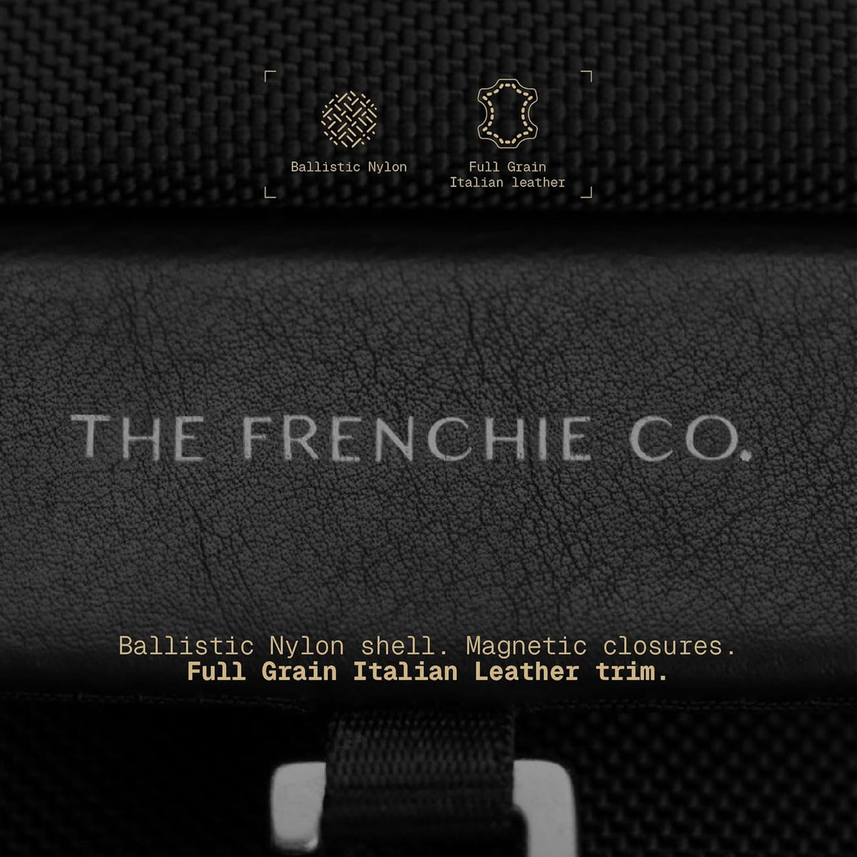 . - Work/Travel Speed Backpack - Expandable 23-30 L Laptop Pack - Anti-theft magnetic closure - Ballistic nylon body with full-grain Italian leather trim