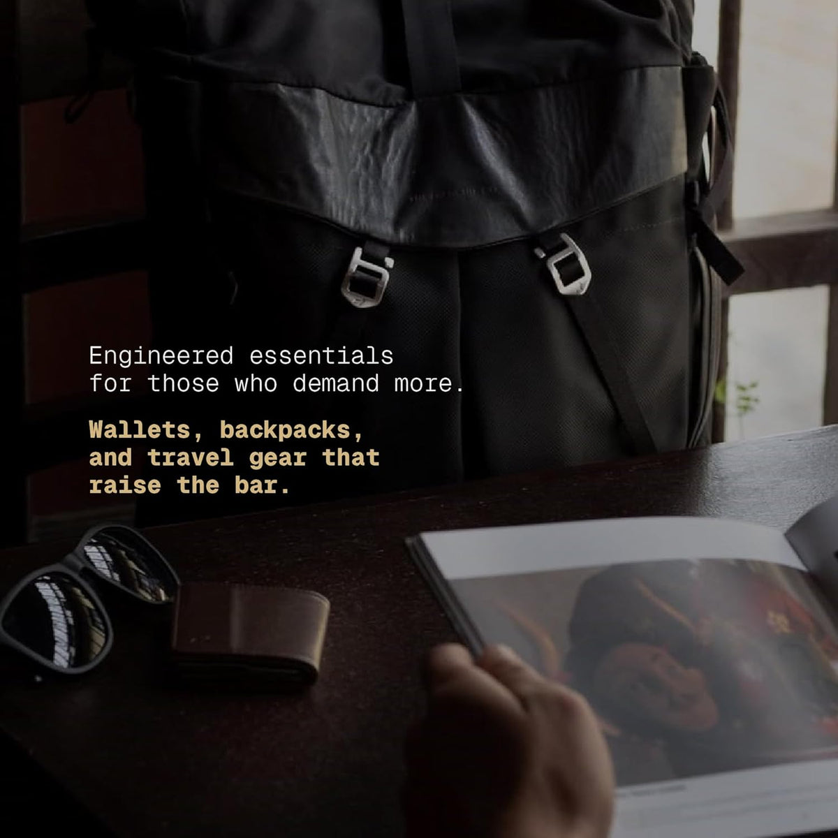 . - Work/Travel Speed Backpack - Expandable 23-30 L Laptop Pack - Anti-theft magnetic closure - Ballistic nylon body with full-grain Italian leather trim
