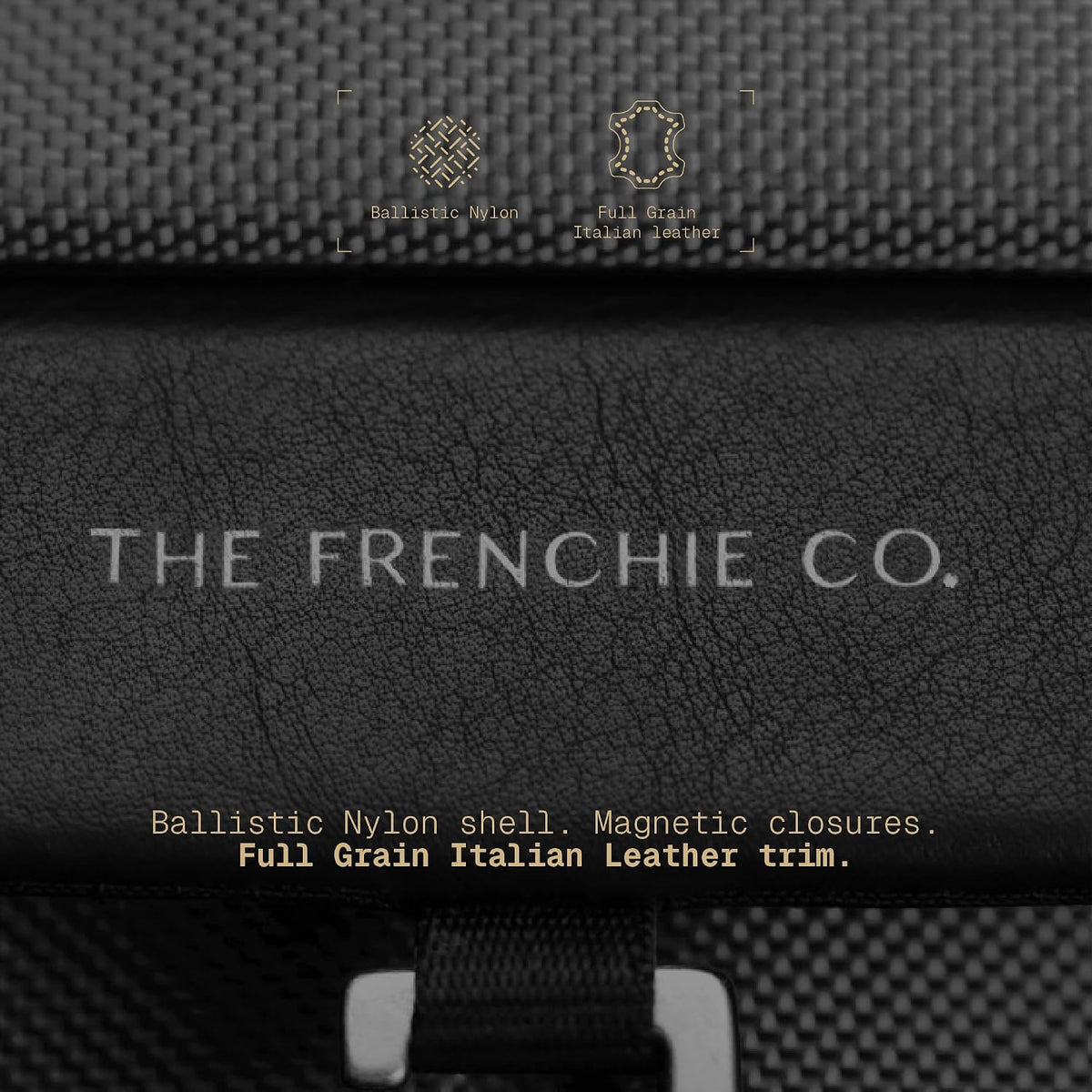 . - Work/Travel Speed Backpack - Expandable 23-30 L Laptop Pack - Anti-theft magnetic closure - Ballistic nylon body with full-grain Italian leather trim
