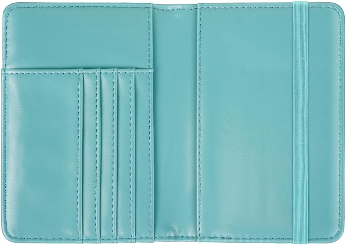 Passport Holder Cover, RFID Travel Wallet Women Card Holder | Travel Essentials, Passport Book Holders, Passport Cover Case, PU Leather, Cute, Thin, Spliced Design, Green Flower - Colors B