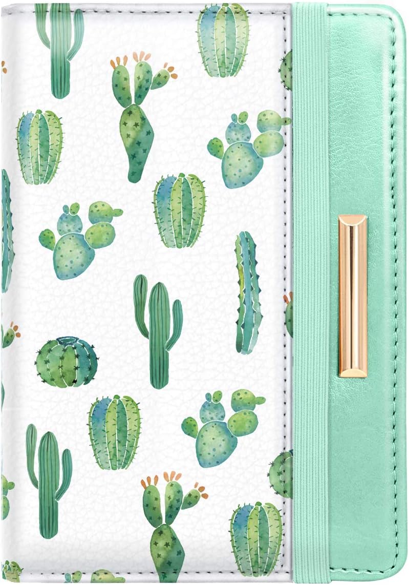 Passport Holder Cover, RFID Travel Wallet Women Card Holder | Travel Essentials, Passport Book Holders, Passport Cover Case, PU Leather, Cute, Thin, Spliced Design, Green Flower - Colors B
