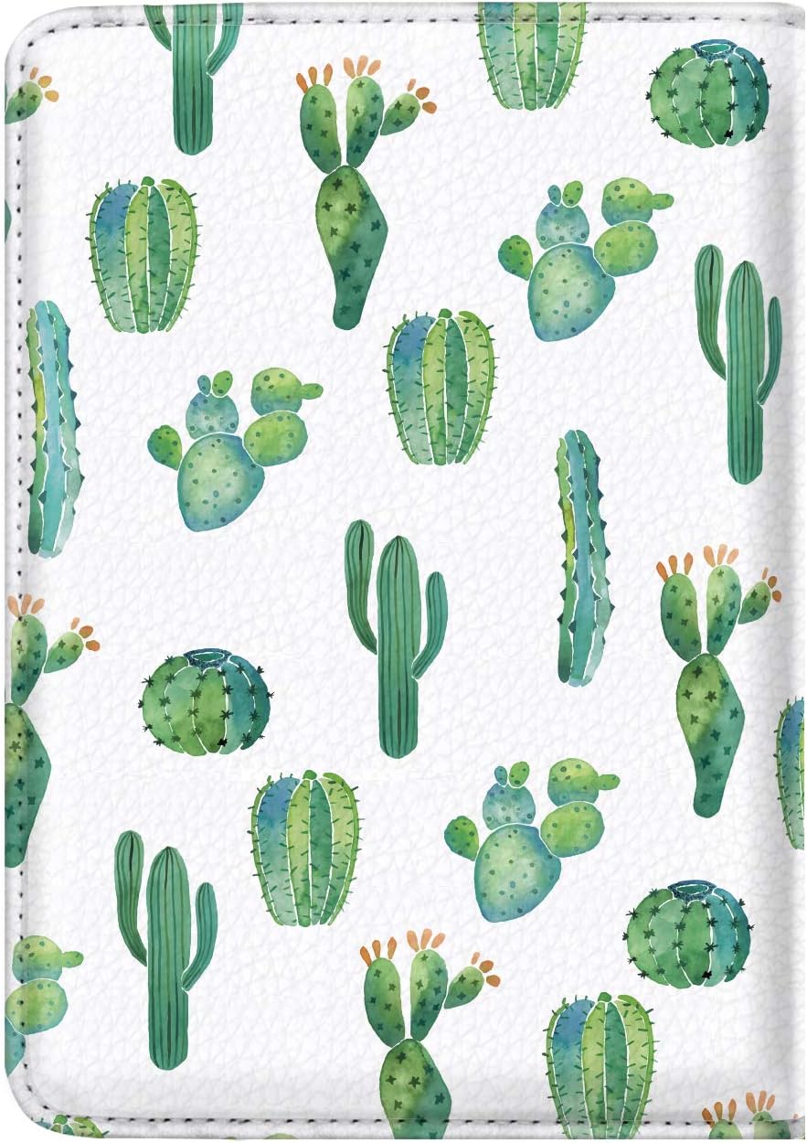 Passport Holder Cover, RFID Travel Wallet Women Card Holder | Travel Essentials, Passport Book Holders, Passport Cover Case, PU Leather, Cute, Thin, Spliced Design, Green Flower - Colors B