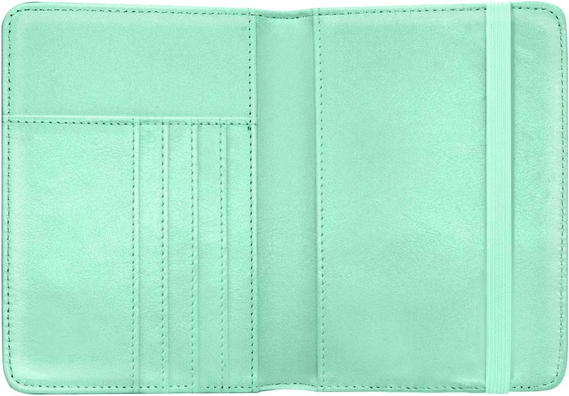 Passport Holder Cover, RFID Travel Wallet Women Card Holder | Travel Essentials, Passport Book Holders, Passport Cover Case, PU Leather, Cute, Thin, Spliced Design, Green Flower - Colors B