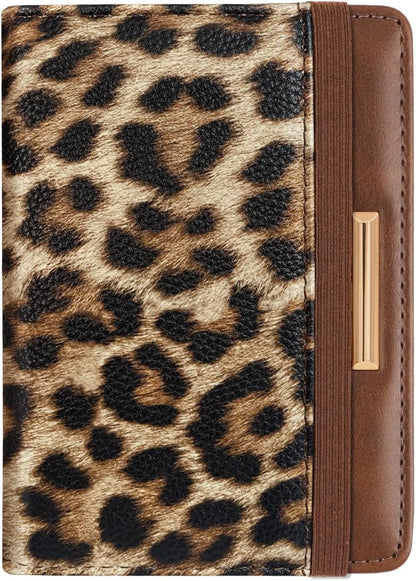 Passport Holder Cover, RFID Travel Wallet Women Card Holder | Travel Essentials, Passport Book Holders, Passport Cover Case, PU Leather, Cute, Thin, Spliced Design, Green Flower - Colors B