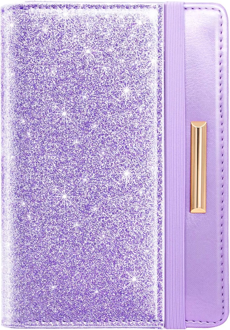 Passport Holder Cover, RFID Travel Wallet Women Card Holder | Travel Essentials, Passport Book Holders, Passport Cover Case, PU Leather, Cute, Thin, Spliced Design, Green Flower - Colors B