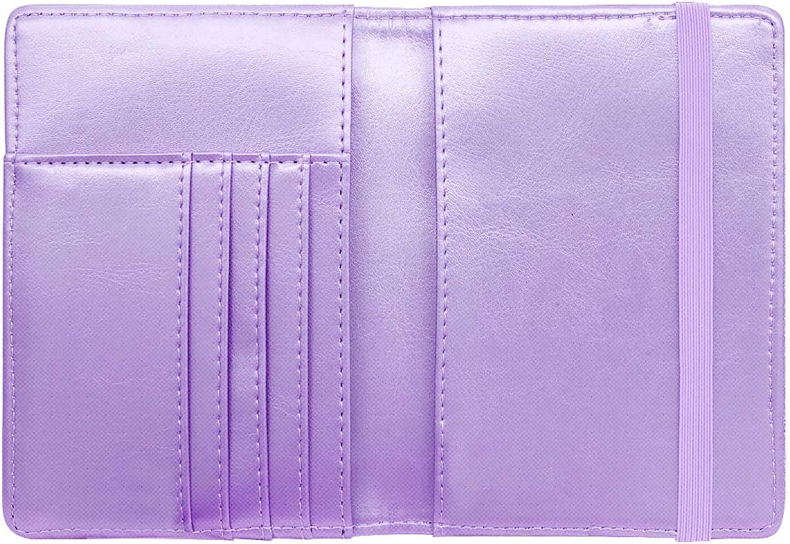Passport Holder Cover, RFID Travel Wallet Women Card Holder | Travel Essentials, Passport Book Holders, Passport Cover Case, PU Leather, Cute, Thin, Spliced Design, Green Flower - Colors B