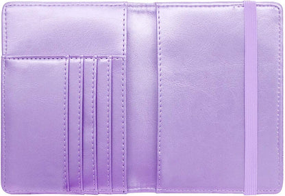 Passport Holder Cover, RFID Travel Wallet Women Card Holder | Travel Essentials, Passport Book Holders, Passport Cover Case, PU Leather, Cute, Thin, Spliced Design, Green Flower - Colors B