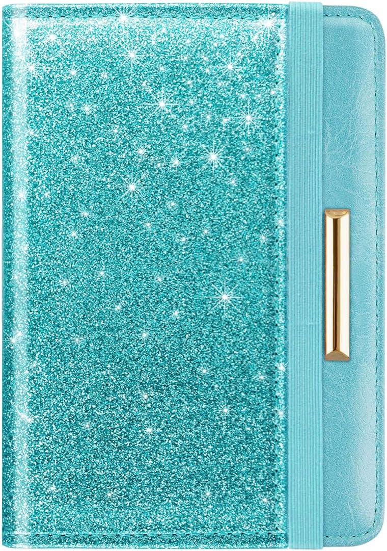 Passport Holder Cover, RFID Travel Wallet Women Card Holder | Travel Essentials, Passport Book Holders, Passport Cover Case, PU Leather, Cute, Thin, Spliced Design, Green Flower - Colors B