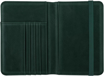 Passport Holder Cover, RFID Travel Wallet Women Card Holder | Travel Essentials, Passport Book Holders, Passport Cover Case, PU Leather, Cute, Thin, Spliced Design, Green Flower - Colors B
