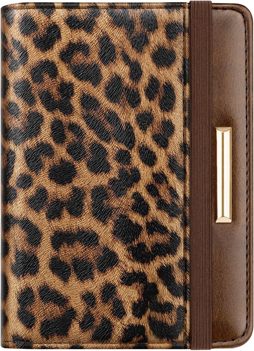 Passport Holder Cover, RFID Travel Wallet Women Card Holder | Travel Essentials, Passport Book Holders, Passport Cover Case, PU Leather, Cute, Thin, Spliced Design, Green Flower - Colors B