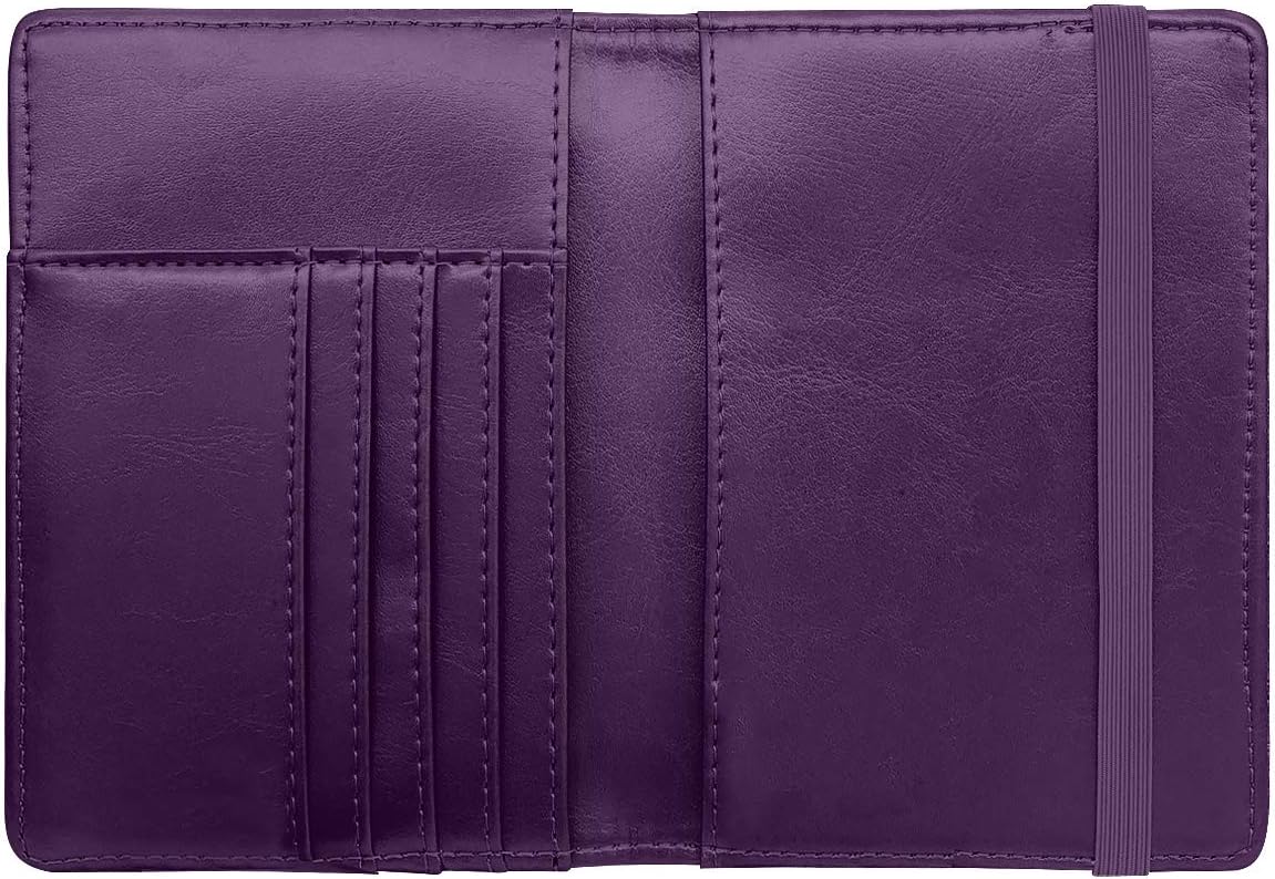 Passport Holder Cover, RFID Travel Wallet Women Card Holder | Travel Essentials, Passport Book Holders, Passport Cover Case, PU Leather, Cute, Thin, Spliced Design, Green Flower - Colors B