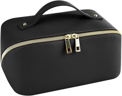 Clear Portable Makeup Bag Organizer TSA Approved Travel Toiletry Bag for Women Multipurpose Cosmetic Bag Case with Zipper with Transparent Vinyl Windows & Handle Strap