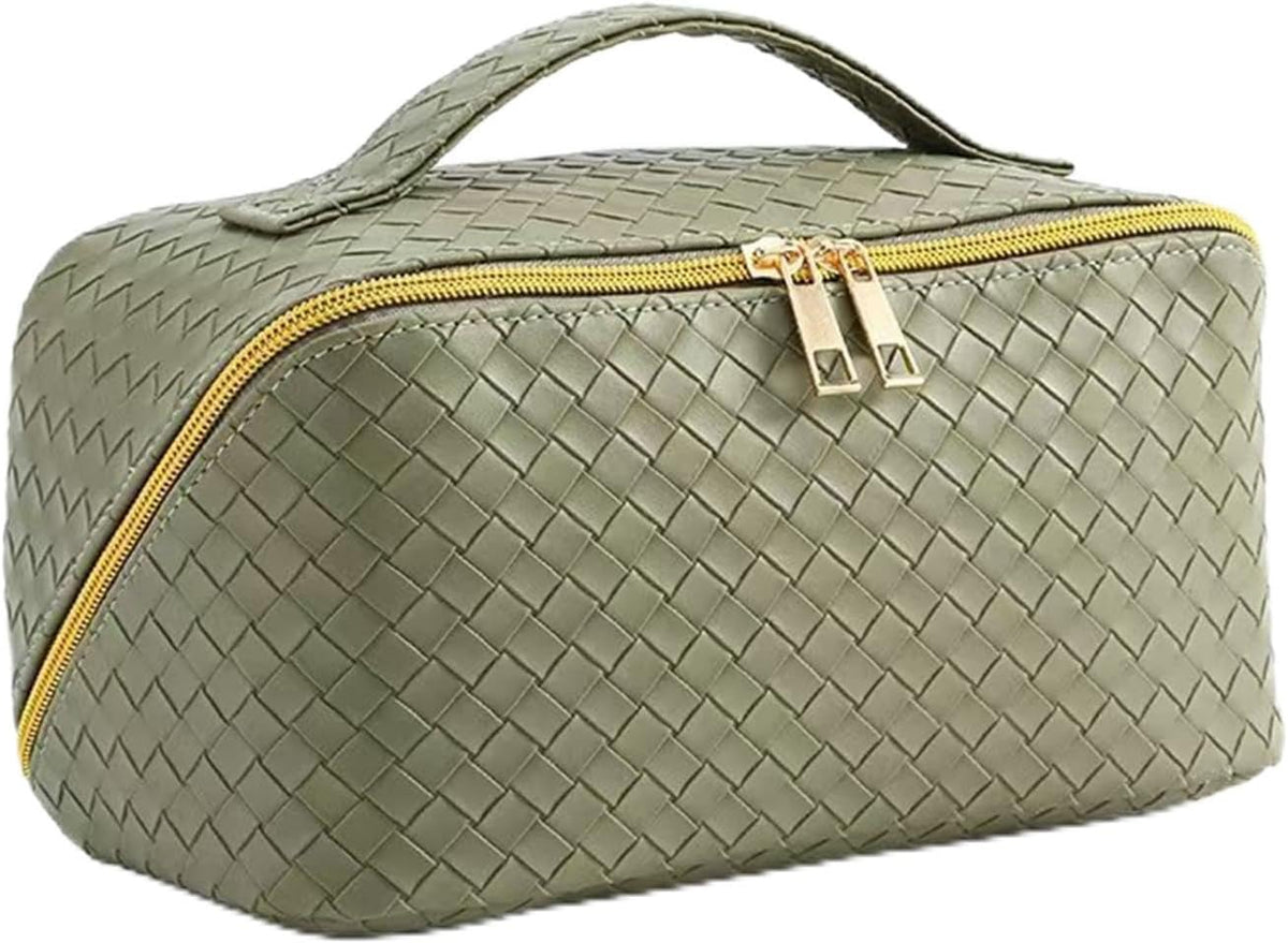 Clear Portable Makeup Bag Organizer TSA Approved Travel Toiletry Bag for Women Multipurpose Cosmetic Bag Case with Zipper with Transparent Vinyl Windows & Handle Strap