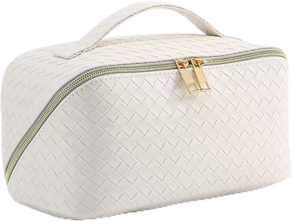 Clear Portable Makeup Bag Organizer TSA Approved Travel Toiletry Bag for Women Multipurpose Cosmetic Bag Case with Zipper with Transparent Vinyl Windows & Handle Strap
