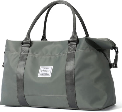 Travel Gym Bag for Women, Tote Bag Carry on Luggage Sport Duffle Weekender Overnight Bags with Wet Pocket (Black)